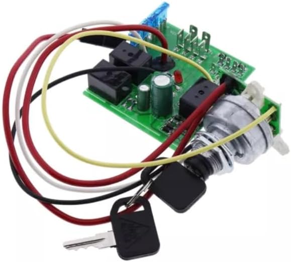 Ignition Module Switch for John Deere X465, X475, X485, X495, X575, X585, X595 - 2 Pin Push Button Parallel Switch - Black Key - 1 Count