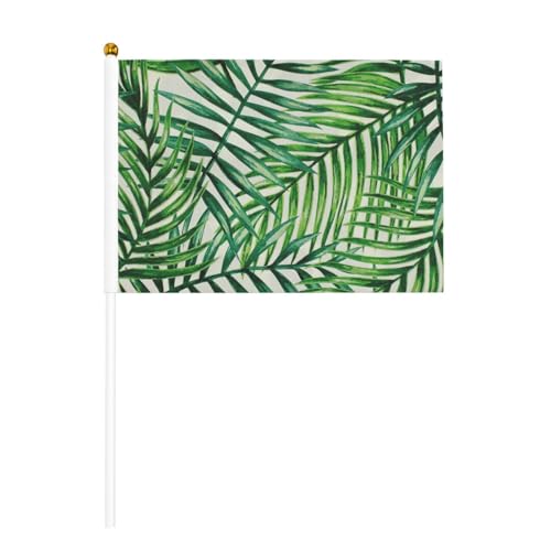 Drapeau miniature vert imprimé feuille de bananier - Fournitures de fête pour défilés de coupe du monde, festivals, événements drapeaux