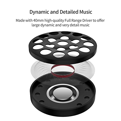 Soundmagic P22C Lightweight On Ear Headphones Wired With Microphone, Comfortable And Portable Hifi Stereo Headset With Noise Isolation, Foldable Design, Black #TOP2