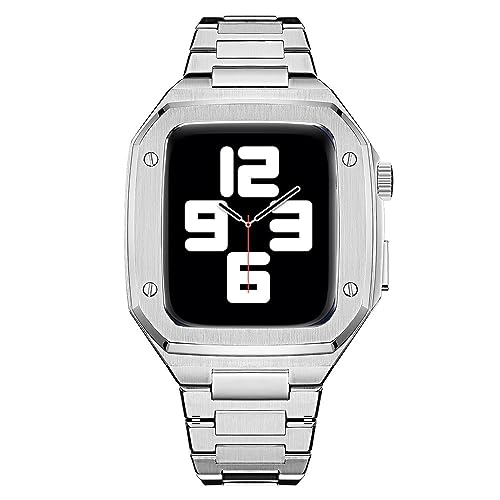 XeXX`[rvoh Y Apple Watchoh 40 41 44 45 49mmɑΉ S[hEHb`P[Xƃoh iWatch Series Ultra SE 4 5 6 7 8 9p p (Vo[ 49mm)