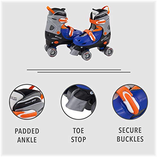 Chicago Boy's Adjustable Quad Roller Skate, Blue/Silver, Small