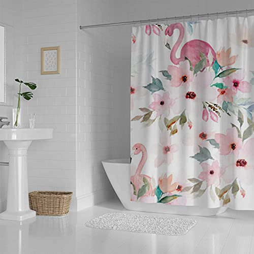Rideau de douche lavable en machine avec crochets en C 152x183 cm