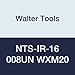 Walter Tools NTS-IR-16 008UN WXM20 Carbide NTS Threading Inserts, Internal Thread, Full Profile, American UN 60 Degree (Pack of 10)