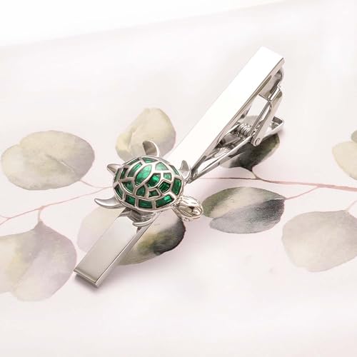 Image of Unique Insect Tie Clip for Men Bee Fish Butterfly Turtle Ladybug Novelty Tie Bar Silver Gold Animal Party Anniversary Jewelry Gift