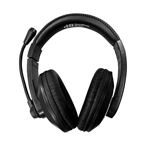 Hamilton Buhl Smart-Trek Headset || Durable Steel-Reinforced Gooseneck Mic, 3.5mm TRRS Plug, Black (ST2BK)