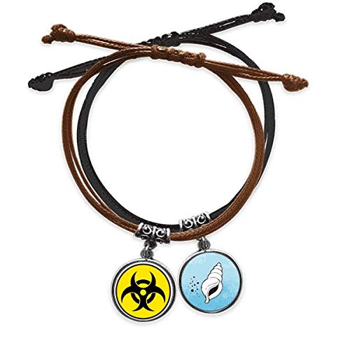Pulsera de cuero ajustable para evitar alergias con diseño de radiación