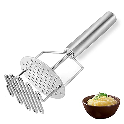 Acelone Stainless Steel Potato Masher, Dual Function Design, Professional Stainless Steel Potato Masher, Kitchen Tool for Cooking Food; Making Potato Mash, Banana Mash, Pumpkin Mash