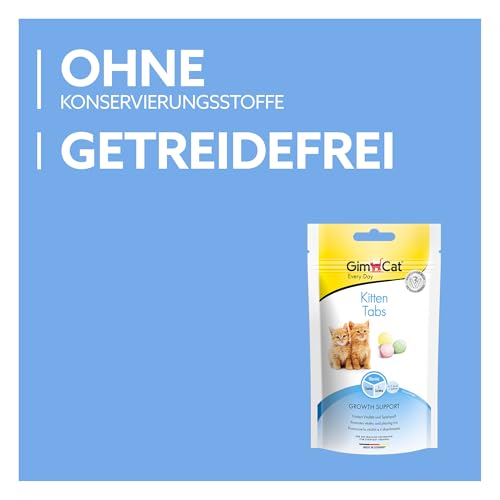 GimCat Kitten Tabs - Funktionaler Katzensnack speziell für junge Katzen ab der 6. Woche - 1 Beutel (1 x 40 g)