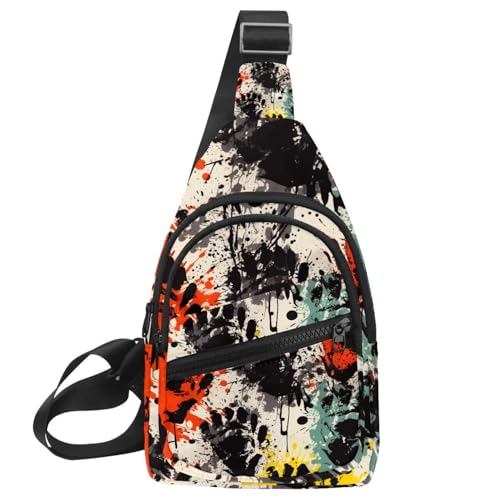 Sac à dos à bandoulière en O avec motif pattes de chien