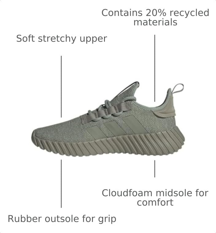 Image of Adidas Unisex-Adult Kaptir 3.0 Sportswear, Wonder Silver /Silver Pebble /Silver Green, 7.5