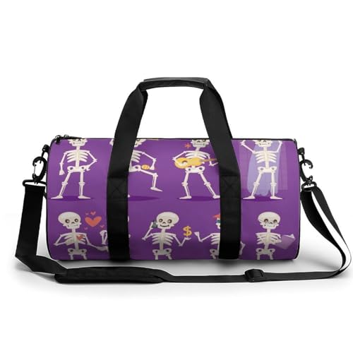 Sac de sport crâne blanc mignon 45cm pour gym et voyage