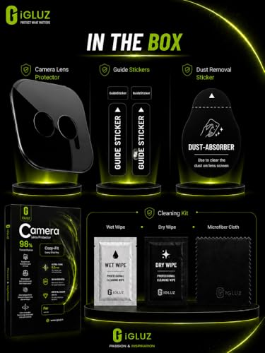 Image of iGluz Compatible with iQOO 15R Camera Lens Protector (1 Pack) | Premium 9H Tempered Glass Camera Guard | Ultra Clear HD | Scratch Resistant | Case Friendly Fit | Bubble Free Easy Installation