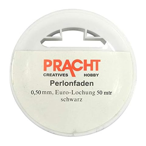 Pracht Creatives Hobby 2998-5001 Perlonfaden schwarz, 0,5 mm x 50 m, Tragkraft 6,0 kg, auf einer Spule, ideal zur Schmuckgestaltung, für Mobiles und zur Dekoration Cover