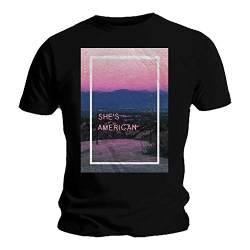 Image of Official T Shirt THE 1975 Rock Band SHE'S AMERICAN Black M