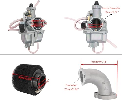 Image of VM22 26mm Carburetor for Pit Dirt Bike 110cc 125cc 140cc Lifan YX Zongshen XR50 CRF70 KLX BBR Apollo DHZ SSR Mikuni Carb with 38mm Air Filter Intake Pipe