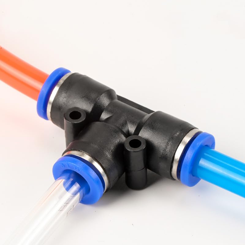 5 Raccords Pneumatiques En T 8mm - Connecteur Push-in 3 Voies, Pour Tuyaux PE/Nylon/PU, Pression Max 10 Bar - 4