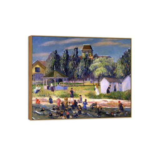 Tableau William Glackens Vacation cadre en bois déco murale salon 48x40cm