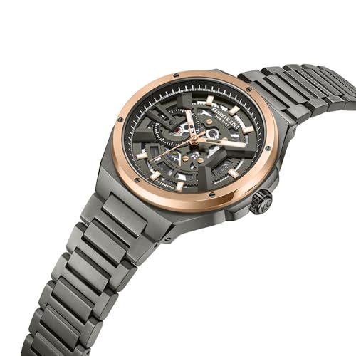 Image of Kenneth Cole Automatic Grey Dial Grey Stainless Steel Strap Watch for Men - KCWGY0064401MN