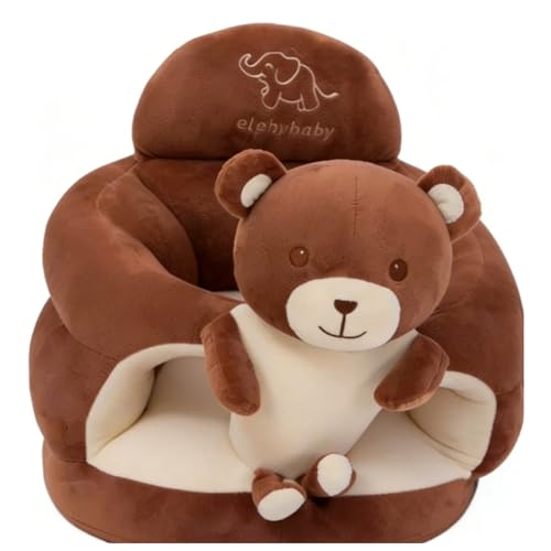 Chaise assise pour bébé en forme d'éléphant gris en peluche avec support dorsal ergonomique pour apprendre à s'asseoir, jouer et se reposer, siège au sol...