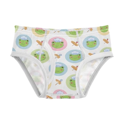 Frog Bread Pattern Boys' Underwear 100% Cotton Boys' Briefs Soft Toddler Underwear