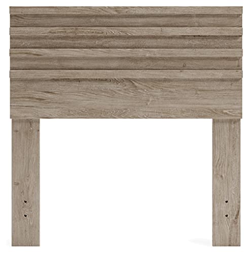 Signature Design By Ashley Oliah Contemporary Twin Panel Headboard, Natural Wood Grain #TOP1