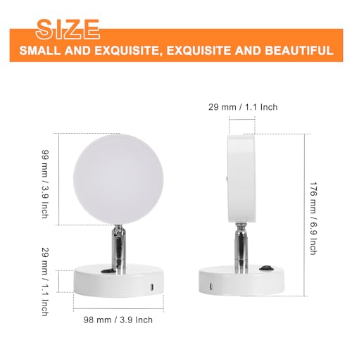 Image of Kawell Nordic Modern LED Wall Sconce with Switch Rotatable Hardwired Wall Light Indoor for Bedroom Study Room Nursery Kids Room, White
