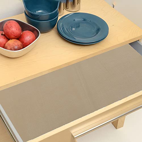 Image of Kuber Industries Shelf Liner | EVA Kitchen Cabinet Shelf Mat | Anti-Slip Bathroom Mat | Fridge Mat | Table Mat | Bubble Texture Wardrobe Mat | 1.5 Meters |1 MM | Beige