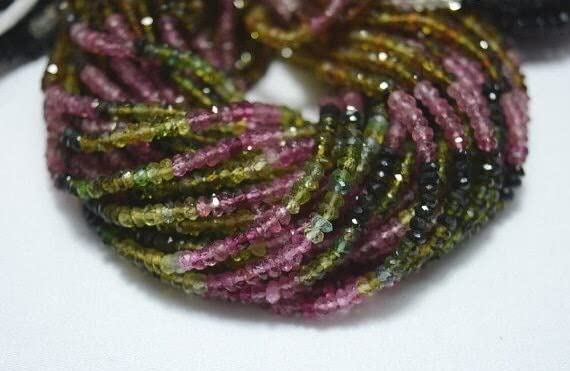 Gemstone beads tourmaline rondelles 3mm pour réparer et créer des bijoux