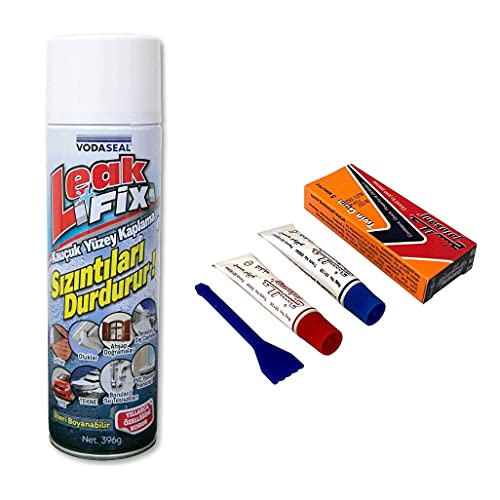 VODASEAL Leak Fix Su Sızdırmaz Sprey Beyaz 396 Gr + İran Yapıştırıcısı