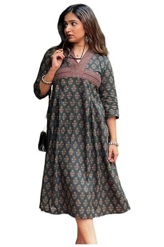 Kurta femme imprimé évasé idéal pour le bureau et le quotidien