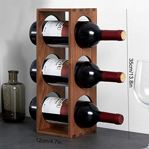 Soporte para botellas de vino de nogal natural 3 niveles miniatura 5
