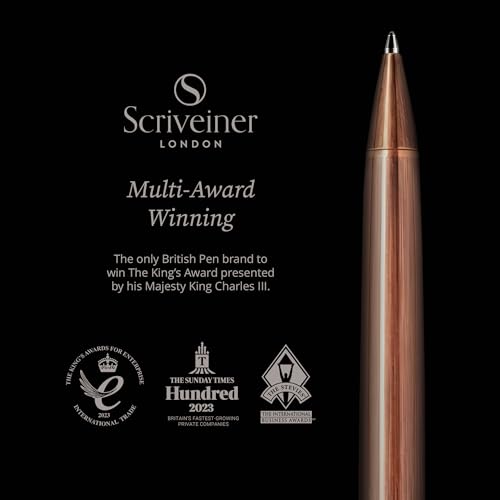 Image of Scriveiner Copper Ballpoint Pen - Stunning Luxury Pen, Schmidt Black Refill, Best Ball Pen Gift Set for Men & Women, Professional Executive Office, Nice Fancy Designer Pens