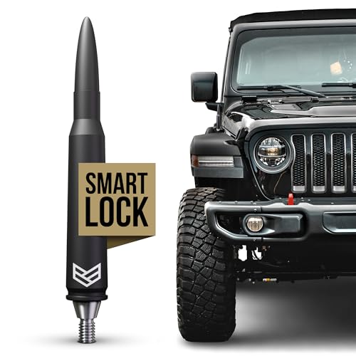 RONIN FACTORY - 50 Cal Bullet Antenna for Jeep Wrangler Gladiator Sahara Rubicon, Jeep Accessories, Replacement Radio Antenna, SmartLock (2007-2023 JK JL)
