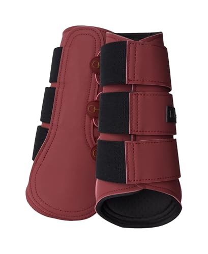 Botas protectoras de piel sintética Horze Noir para caballos con acabados de alta resistencia rojo 2
