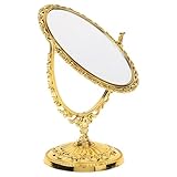 Rotation à 360 degrés : le miroir de maquillage pivote librement, vous permettant d'ajuster facilement l'angle pour une utilisation plus pratique. miroir de coiffeuse, miroir de bureau