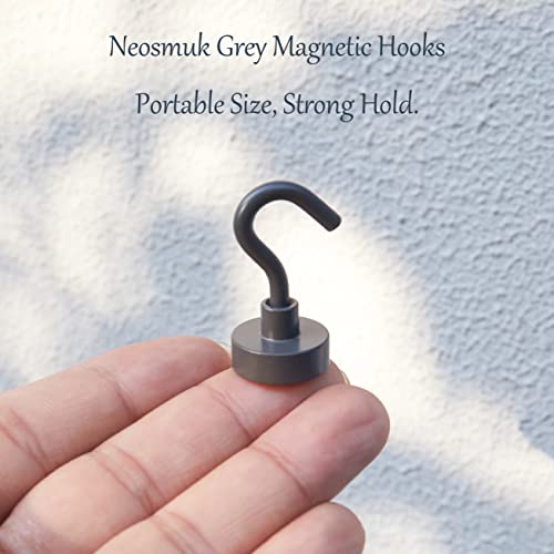 Image of Neosmuk Magnetic Hooks for Cruise Cabins, 30lb Heavy Duty, Grey, 6 Pack | Heavy Duty Strong Magnet Hook, Cruise Essentials 2026 for Hanging, Metal Wall Refrigerator Hangers