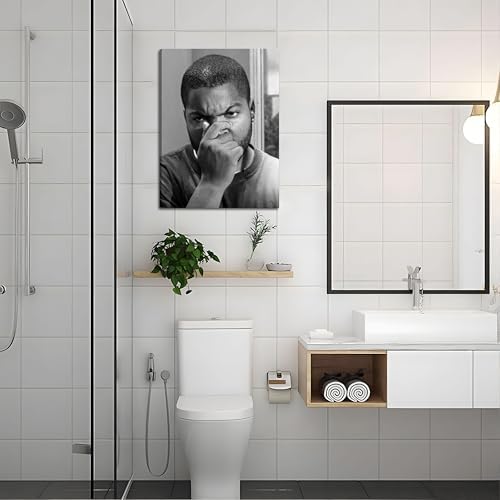Framed Funny Bathroom Canvas Wall Art Set of 2 - Black and White Vintage Comedy Movies Posters, Funny Toilet Humour Smell Wall Decor Prints for Bathroom Decor 12x16in — view 3
