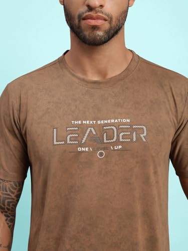 Image of Lux Nitro Men's Cloud Burst Printed Half Sleeve T-Shirt | Cotton Blend Round Neck Tee | Regular Fit Casual Wear