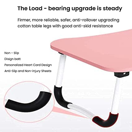 Image of LIDBOX Premium Quality Laptop Stand for Desk,Computer Stand Laptop Table, Phone and Tablet Stand for Desk, Portable Laptop Cup Holder Compatible with Foldable Leg, Laptop,Table==> (Pink PRO'S)