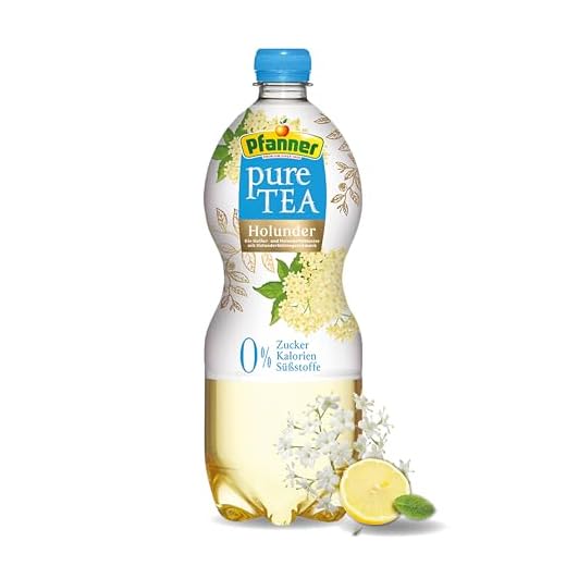 Pfanner Pure Tea Weißer Tee (1 x 1 l) – Eistee ohne Zucker und ohne Süßstoffe - Bio Tee mit Holunder und Zitronensaft