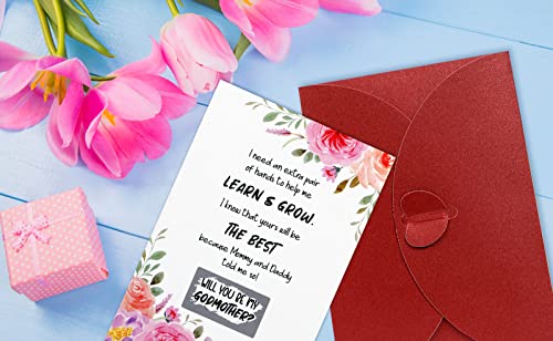 Flyab Will You Be My Godmother Scratch Off Card 4"X6" Flowers Godmother Proposal Card Godparents Proposal Birthday Christmas Gift Card For Women Aunt Auntie, I Need An Extra Pair Of Hands #TOP1