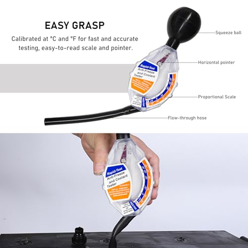 Image of KVAEY 2PCS Coolant Tester Accessory, Automotive Professional Antifreeze Densitometer Freezing Testing Tool, Universal Coolant Hydrometer Tester for Winter and Summer, Car Accessories