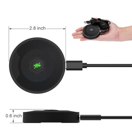 DricRoda USB Microphone for PC, Computer Microphones, Omnidirectional Condenser Mic with Noise Cancelling for Conference Online Class, Zoom, Recording,Laptop,Desktop, Plug & Play (UM10)