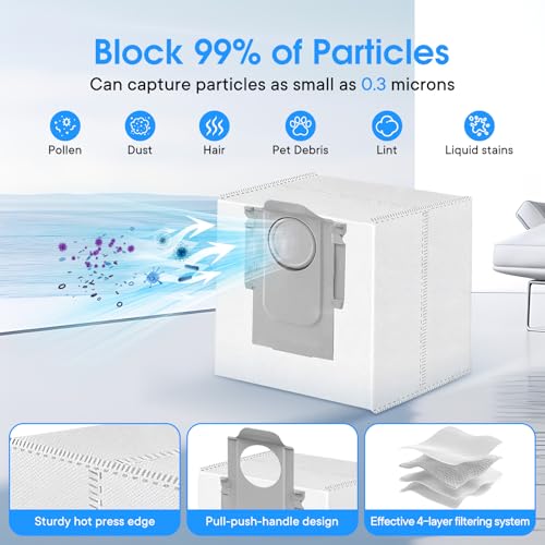 Image of 17 Pcs Replacement Accessories Fit for Roborock Q8 Max /Q8 Max+, Q5 Pro /Q5 Pro+,Q5 Max+,Q5 DuoRoller+ Robot Vacuum,1 Main Brush,6 Side Brushes,4 Filters,4 Bags,2 Tools