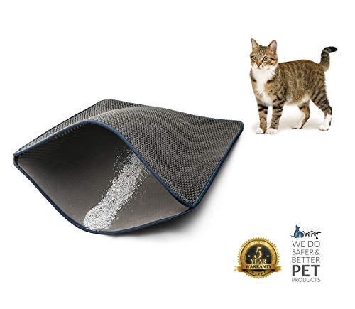 WePet Cat Litter Mat, Kitty Litter Trapping Mat, Honeycomb Double Layer Mats, No Phthalate, Urine Waterproof, Easy Clean, Scatter Control, Catcher Litter Tray Box Rug Carpet