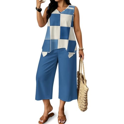 Conjunto de 2 piezas para mujer pantalón pata ancha top casual ropa talle alto cómodo fresco verano