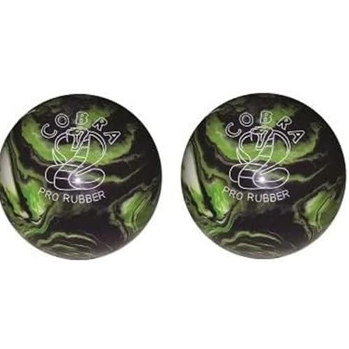 EPCO Duckpin Bowling Ball - Cobra Pro Rubber - Purple, Lime & White (4 7/8 inch- 3lbs. 8oz.) - 2 Balls