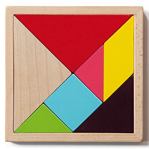 Remember TG1 Tangram Challenge – Legespiel aus Holz für Kinder und Erwachsene (4er Set)