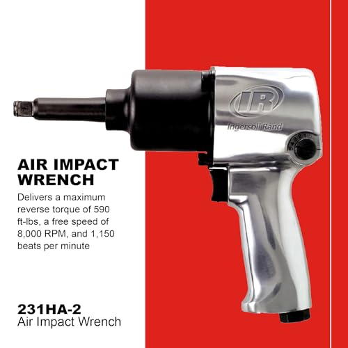Ingersoll Rand 231HA-2 1/2" Air Impact Wrench, 2" Ext Anvil, Super Duty, 600 ft-lb Torque, Friction Ring Retainer, Pistol - Image 3