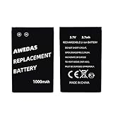 AWEDAS (2PACK) 3.7V 1000mAh Rechargeable Battery for Nokia 6680, 6820, 6670 and Other Compatible Devices,BL-5C Also Works with Portable Radios,Bluetooth Speakers,5C Battery